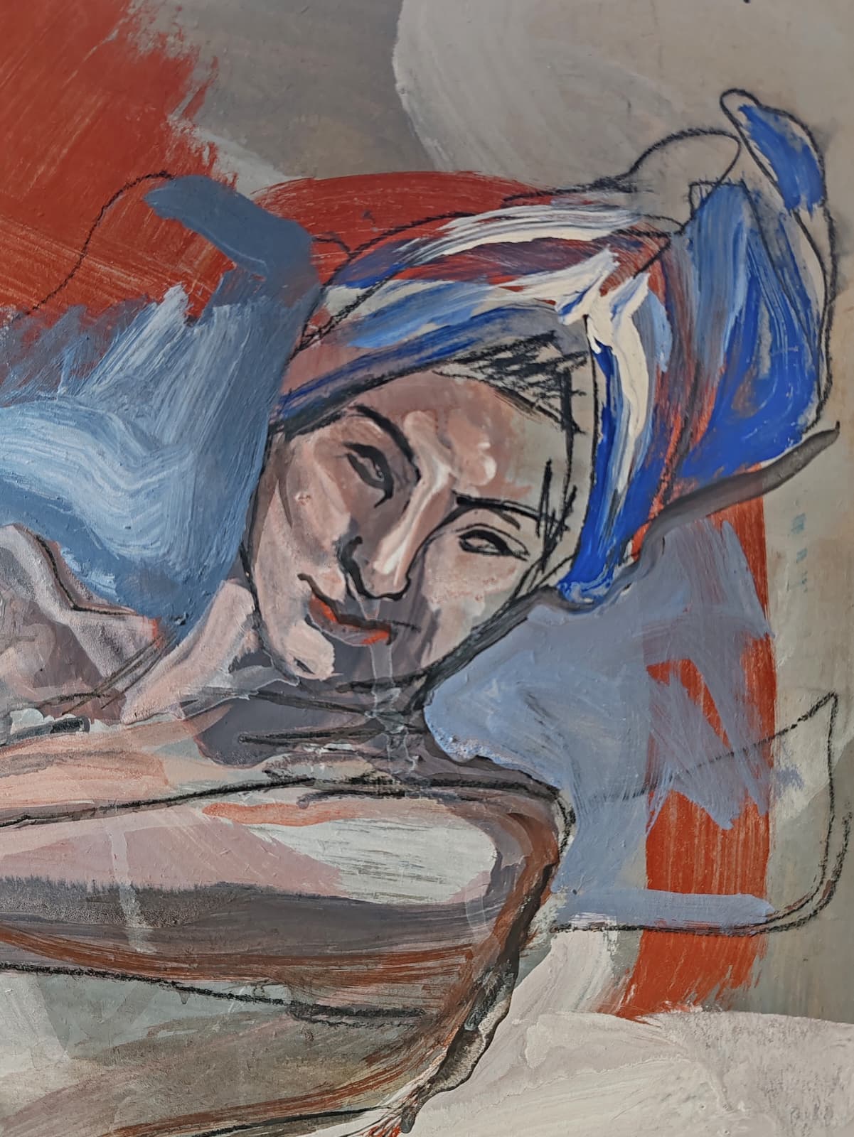 La bañista descansando