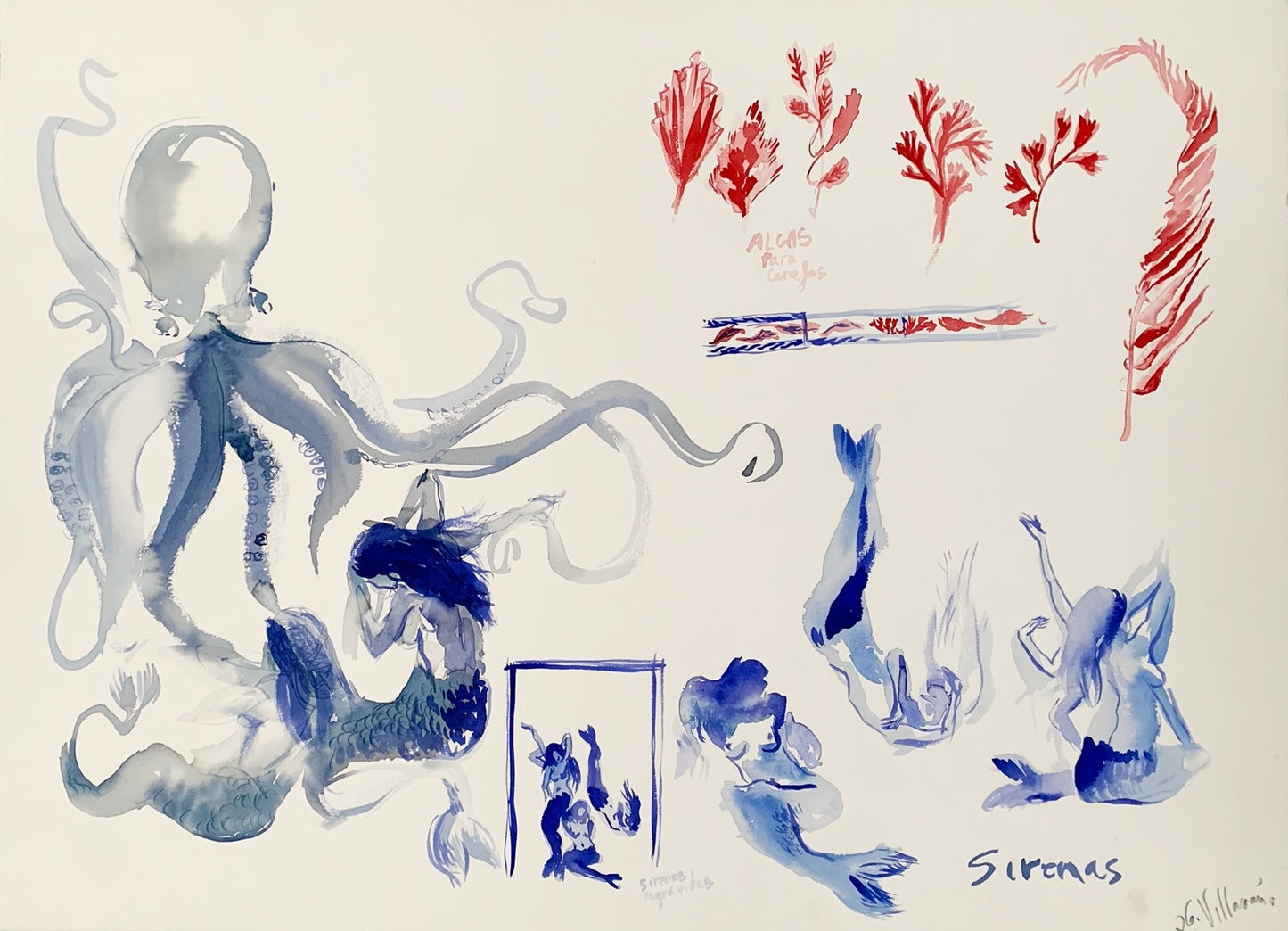 Bocetos para mural de Neptuno